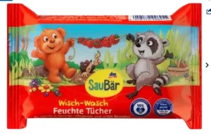 SauBear, Șervețele umede, spălare și ștergere, 20 bucăți