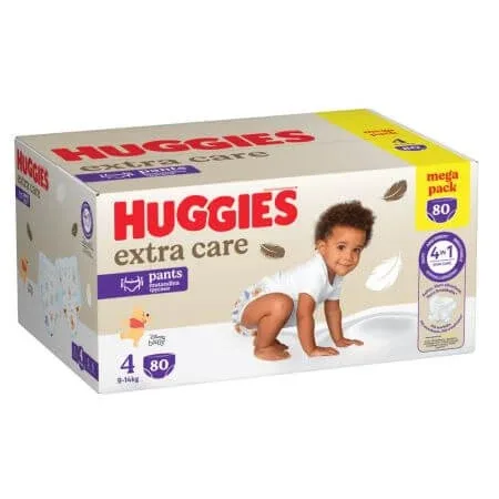 Scutece pants Extra Care, Nr. 4, 9-14 kg, 80 buc, Huggies — preț și oferte