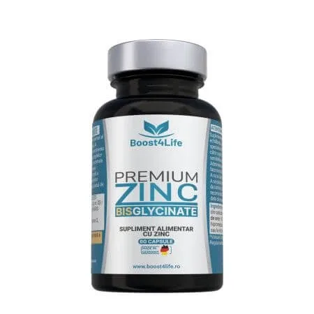 Zinc Bisglicinat Premium, 83.53 mg, 60 capsule, Boost4life — preț și oferte