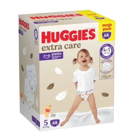 Scutece pants Extra Care, Nr. 5, 12-17 kg, 68 buc, Huggies — preț și oferte