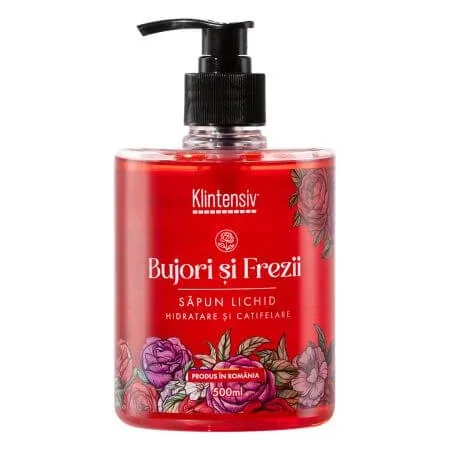 Sapun lichid cu aroma de bujori si frezii, 500 ml, Klintensiv — preț și oferte