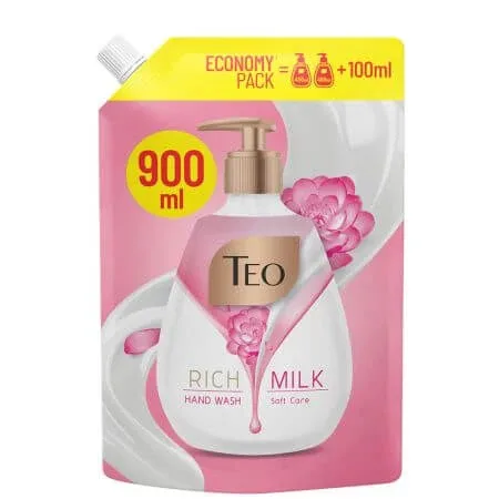 Rezerva Sapun lichid pentru maini Rich Milk, Soft Care, 900 ml, Teo — preț și oferte
