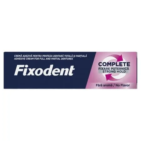 Crema adeziva pentru proteza dentara Complete Strong Hold Neutral, 47 g, Fixodent — preț și oferte