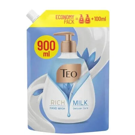 Rezerva Sapun lichid pentru maini Rich Milk, Delicate Care, 900 ml, Teo — preț și oferte