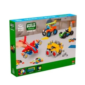Set de constructie Invata sa construiesti, 5 ani+, Vehicule, 500 piese, Plus-Plus