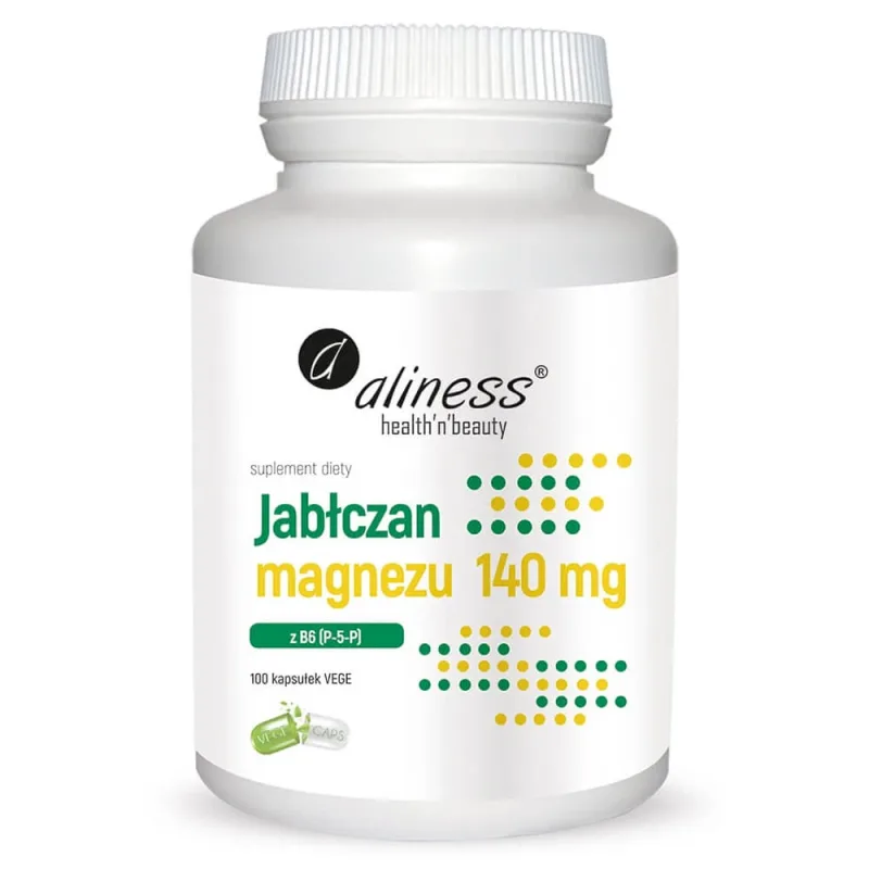 Aliness Malat de magneziu 140 mg cu B6 (P-5-P), 100 capsule vegetale — preț și oferte