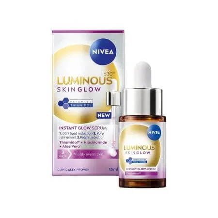Serum pentru fata iluminator Luminous Skin Glow, 15 ml, Nivea — preț și oferte