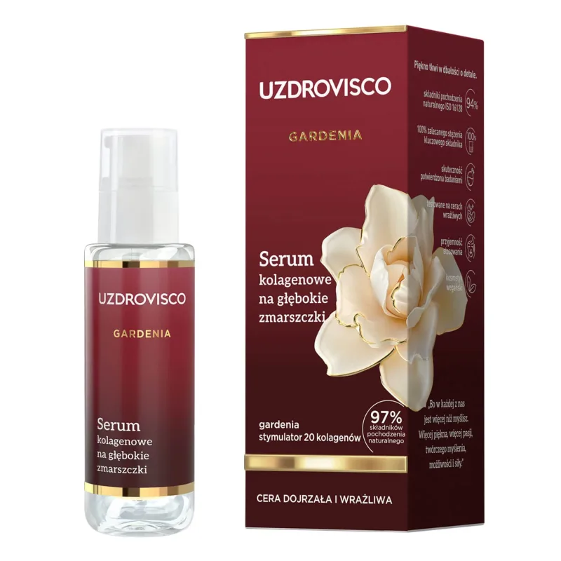 Uzdrovisco Gardenia, ser cu colagen pentru riduri adânci, 30 ml — preț și oferte