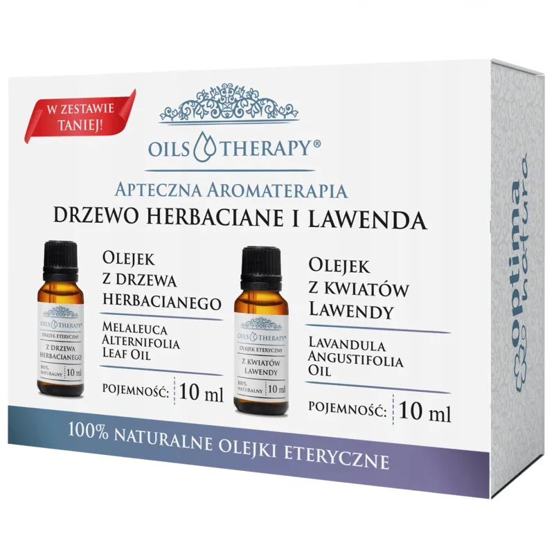 Optima Natura Oils Therapy Apothecary Aromaterapie Kit, arbore de ceai, 10 ml + lavandă, 10 ml — preț și oferte