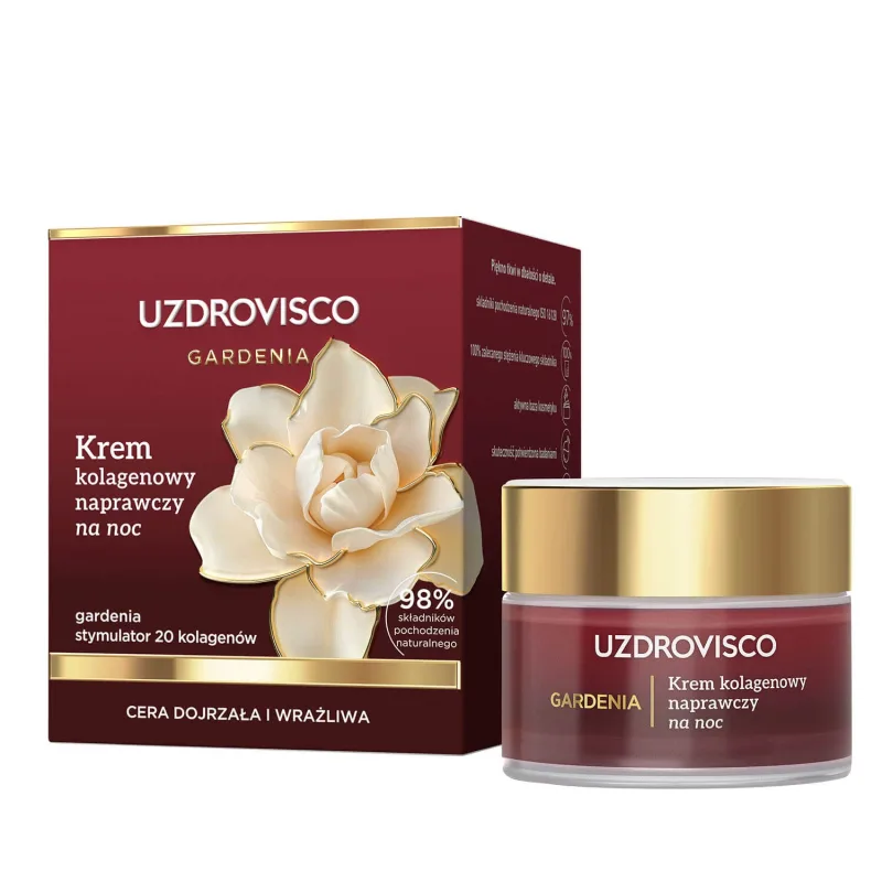 Uzdrovisco Gardenia, cremă de noapte reparatoare cu colagen, 50 ml — preț și oferte