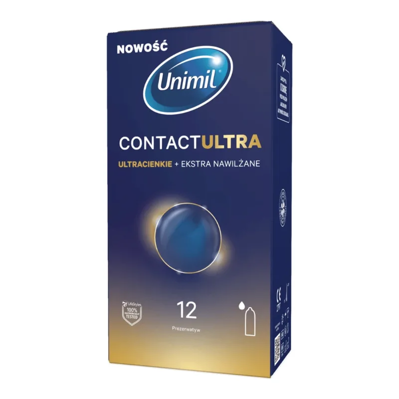 Unimil Contact Ultra, prezervative extra umezite, ultra subțiri, 12 bucăți — preț și oferte