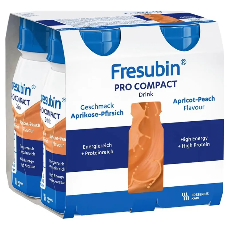 Fresubin Pro Compact Drink, preparat nutritiv, aromă de caise- piersici, 4 x 125 ml — preț și oferte