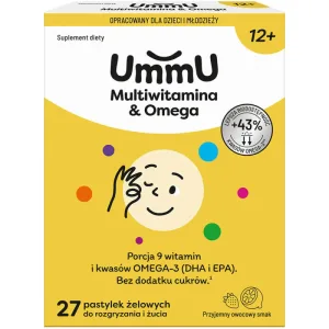 UmmU Multivitamin&Omega, pentru copii de la 12 ani, 27 pastile de mestecat