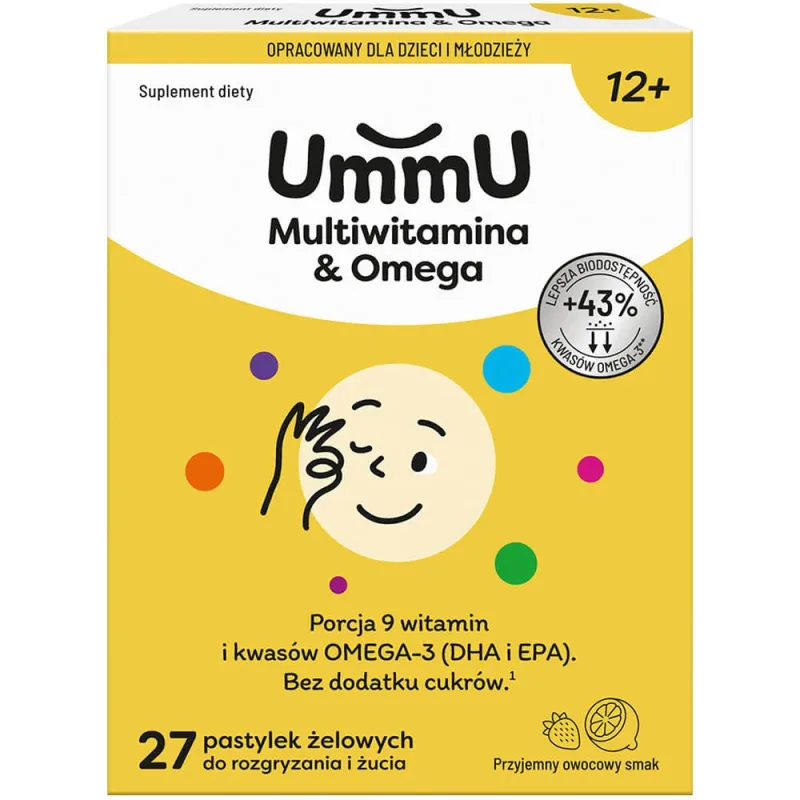 UmmU Multivitamin&Omega, pentru copii de la 12 ani, 27 pastile de mestecat USP — preț și oferte