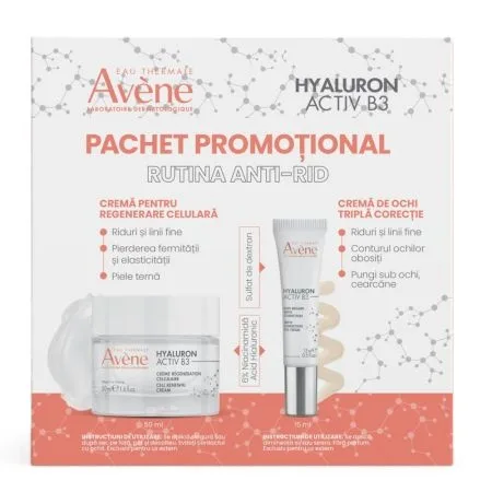 Pachet Crema pentru regenerare celulara 50 ml + Crema de ochi cu tripla actiune 15 ml Hyaluron Activ B3, Avene EauThermale Avene — preț și oferte