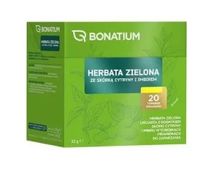 Bonatium Ceai verde cu coajă de lămâie și ghimbir, 20 pliculețe