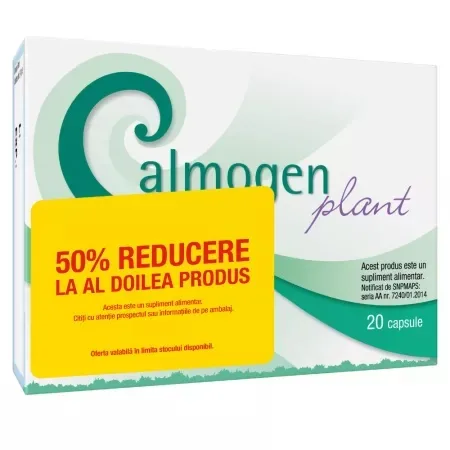 Pachet 1+1-50% Calmogen Plant, 20+20 capsule, Perrigo — preț și oferte