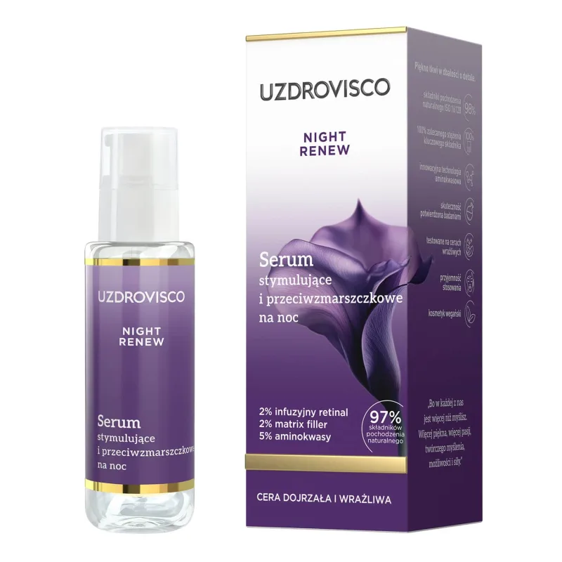Uzdrovisco Night Renew, ser de noapte stimulant și antirid, 30 ml — preț și oferte