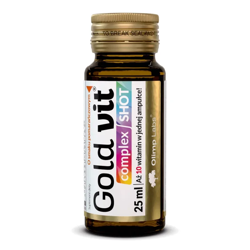 Olimp Gold-Vit Complex Shot, fiolă de sticlă, aromă de portocale, 25 ml Olimp Labs — preț și oferte
