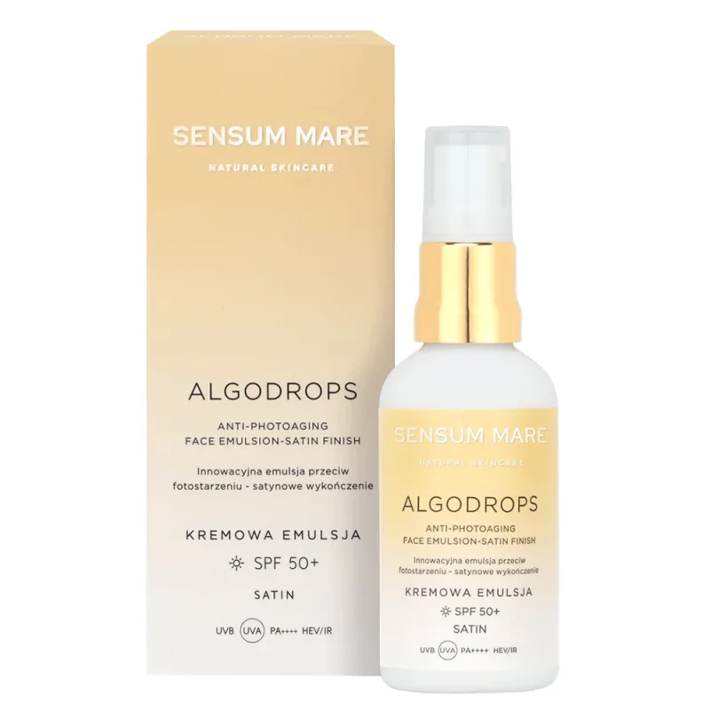 Sensum Mare Algodrops Satin, emulsie satinată antiîmbătrânire foto, SPF 50+, 50 ml — preț și oferte