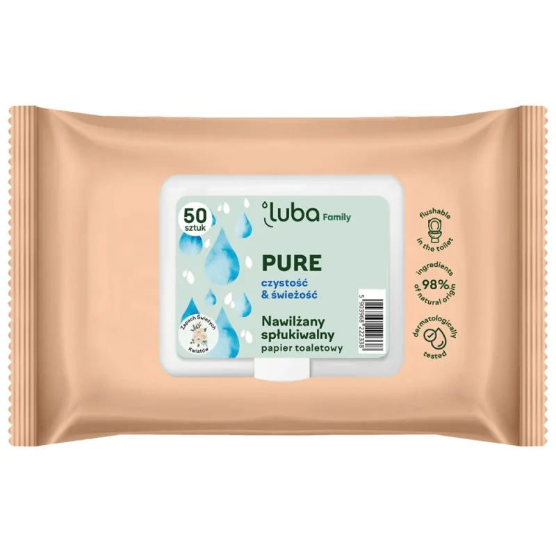 Luba Eco Family, hârtie igienică umedă, pură, 50 bucăți — preț și oferte