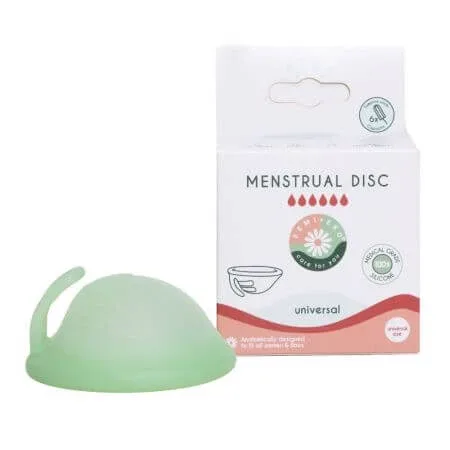 Disc menstrual reutilizabil culoarea verde, marime universala, 1 bucata, FemiEko — preț și oferte