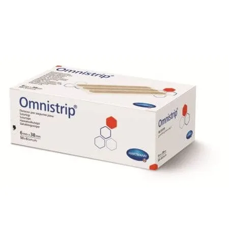 Plasturi sub forma de stripuri sterile Omnistrip, 6 x 38 mm, 50 x 6 bucati, Hartmann — preț și oferte