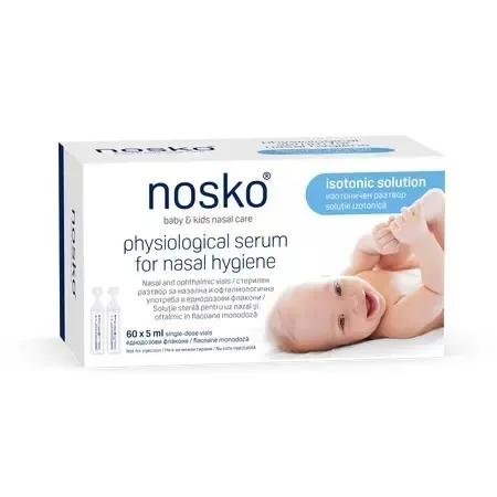 Ser Fiziologic pentru Igiena Nazala si Oftalmica, 60 monodoze x 5 ml, Nosko — preț și oferte