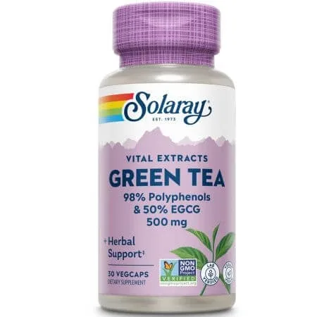 Green Tea Solaray, 500 mg, 30 capsule vegetale, Secom — preț și oferte