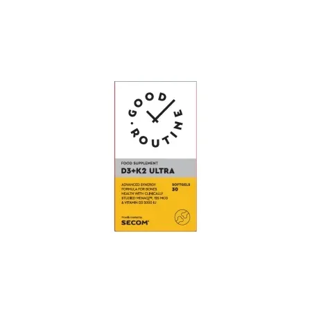 Vitamina D3 5000 UI + K2 Ultra Good Routine, 30 capsule gelatinoase moi, Secom — preț și oferte