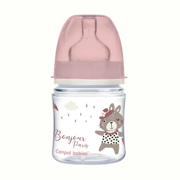 CANPOL Biberon Anticolici Gat Larg x120ml Roz 35/231 CANPOL BABIES — preț și oferte