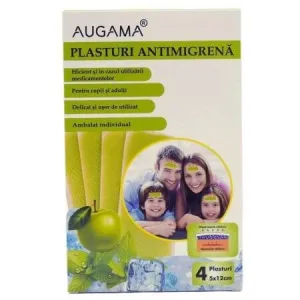 Plasturi antimigrena Augama, 5x12 cm, 4 bucati, Henan Kangdi Medical