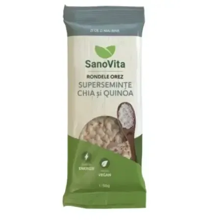 Mini rondele cu seminte de chia si quinoa, 56 g, Sanovita — preț și oferte
