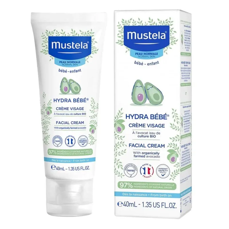 Mustela Hydra Bebe Cremă de față hidratantă pentru bebeluși și copii, 40 ml — preț și oferte