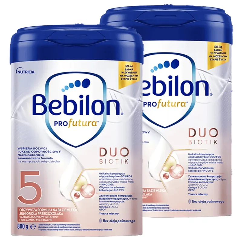 Set Bebilon Profutura DuoBiotik 5, formulă nutritivă pe bază de lapte, pentru preșcolari, 2 x 800 g — preț și oferte