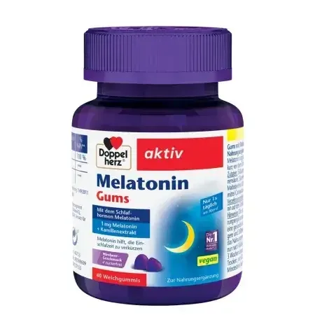 Jeleuri gumate cu malatonina, vitamina B6 si extract de musetel Melatonin Gums, 40 bucati, Doppelherz — preț și oferte