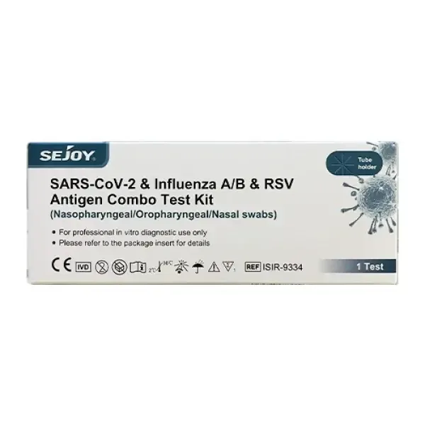 Test combinat Sejoy pentru Sars-CoV-2 și gripă A/B și antigen VSR, 1 bucată — preț și oferte