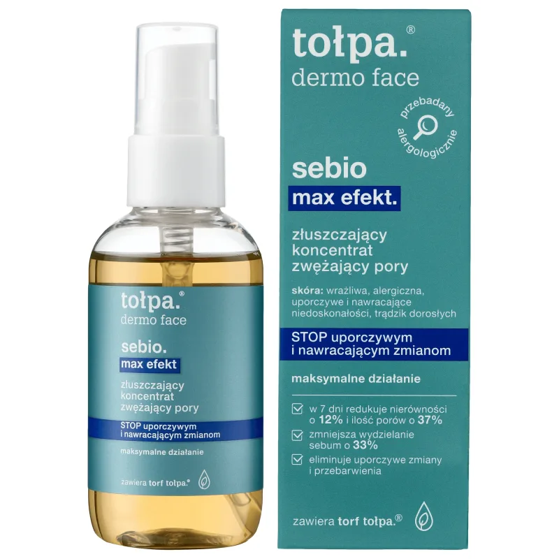 Tolpa Dermo Face Sebio max efect, concentrat exfoliant pentru strângerea porilor, 75 ml — preț și oferte