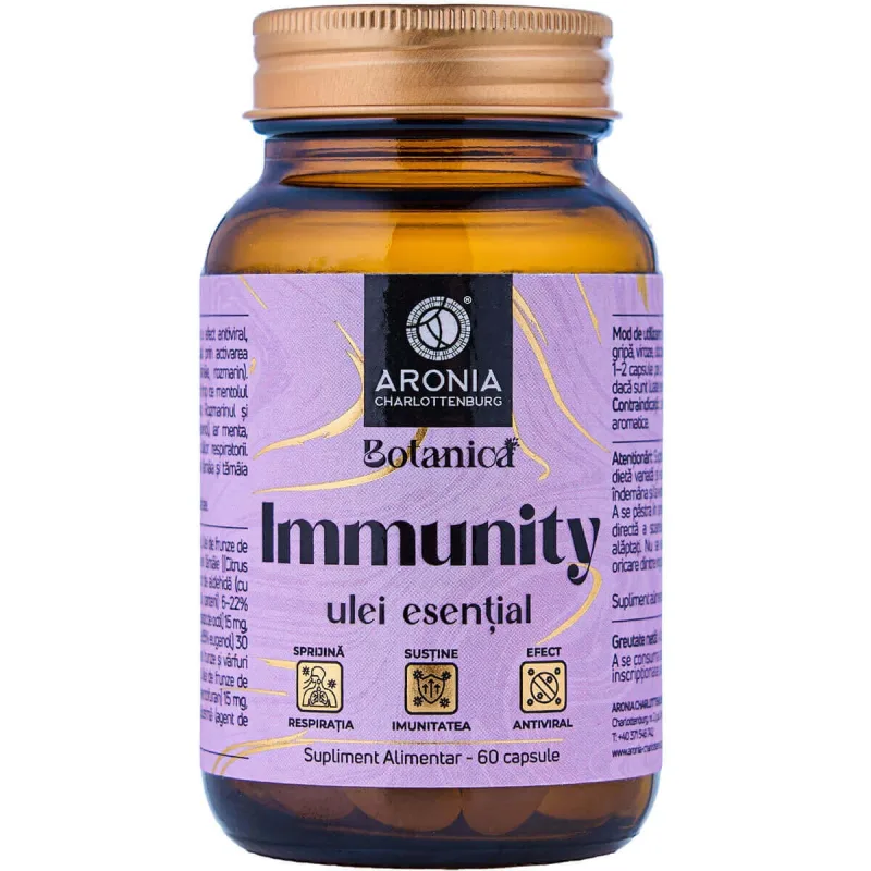 Ulei Esențial Immunity — capsule cu 7 uleiuri esențiale care susțin imunitatea, respirația și apărarea naturală a organismului | Botanica Aronia Charlottenburg — preț și oferte