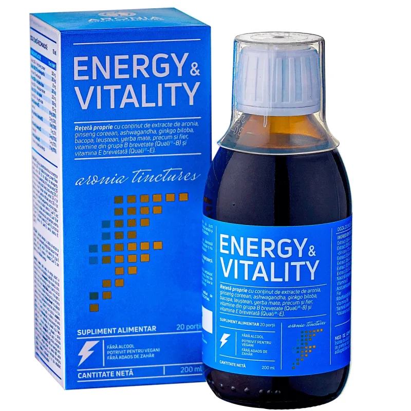 Energy &amp; Vitality 200ml — o formulă unică din plante, superfructe și nutrienți esențiali care sporesc energia, vitalitatea și rezistența la stres — preț și oferte