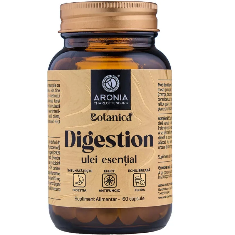 Ulei Esențial Digestion — capsule cu 6 uleiuri esențiale care susțin digestia, flora intestinală și confortul după masă | Botanica Aronia Charlottenburg — preț și oferte