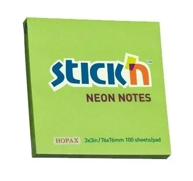 Bilete adezive verde neon 76x76mm — preț și oferte