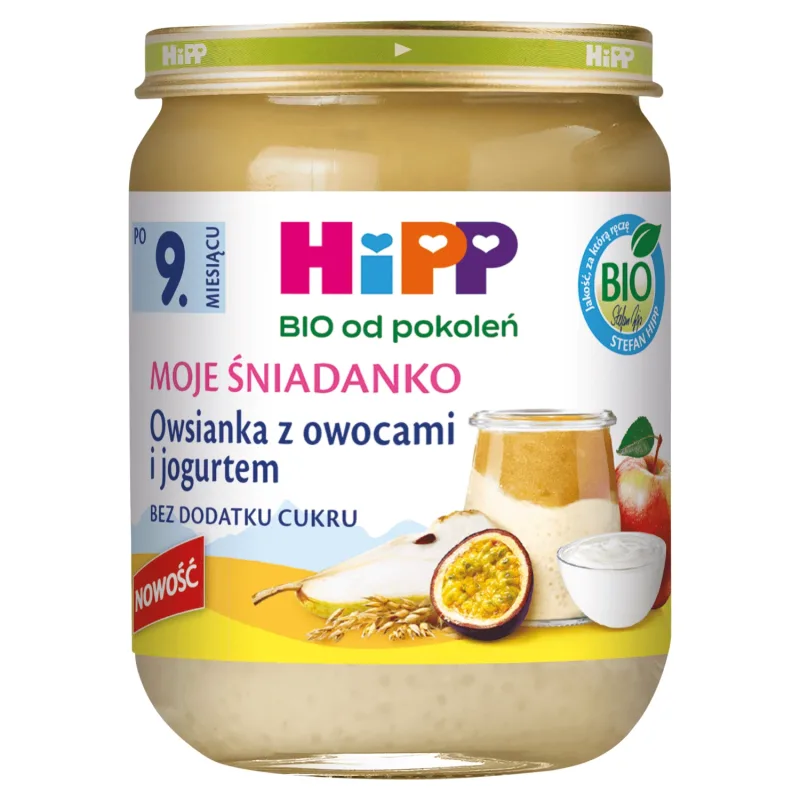 HiPP Moje Śniadanko Bio, fulgi de ovăz cu fructe și iaurt, după 9 luni, 160 g — preț și oferte