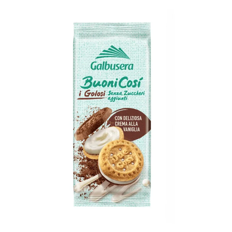 Biscuiti cu crema de vanilie fara zahar, 40 g, Galbusera — preț și oferte