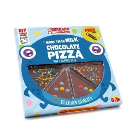 Ciocolata belgiana cu lapte Chocolate Pizza Mix Edition, 105 g, BSSF LTD — preț și oferte