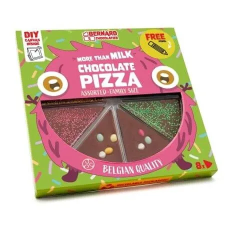 Ciocolata belgiana cu lapte Chocolate Pizza Assorted, 105 g, BSSF LTD — preț și oferte