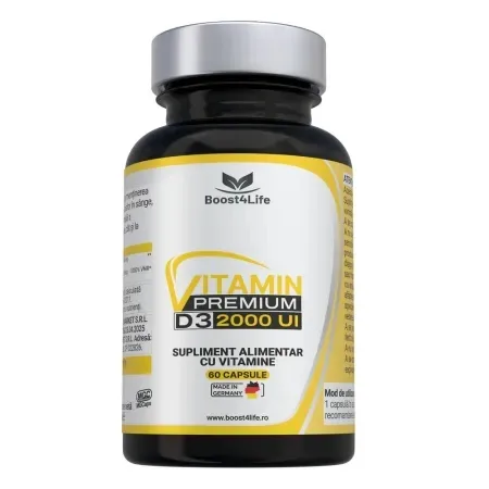 Vitamina D3 Premium, 2000 UI, 60 capsule moi, Boost4Life — preț și oferte