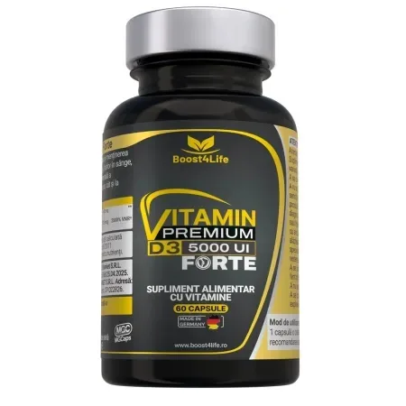 Vitamina D3 Premium Forte, 5000 UI, 60 capsule moi, Boost4Life — preț și oferte