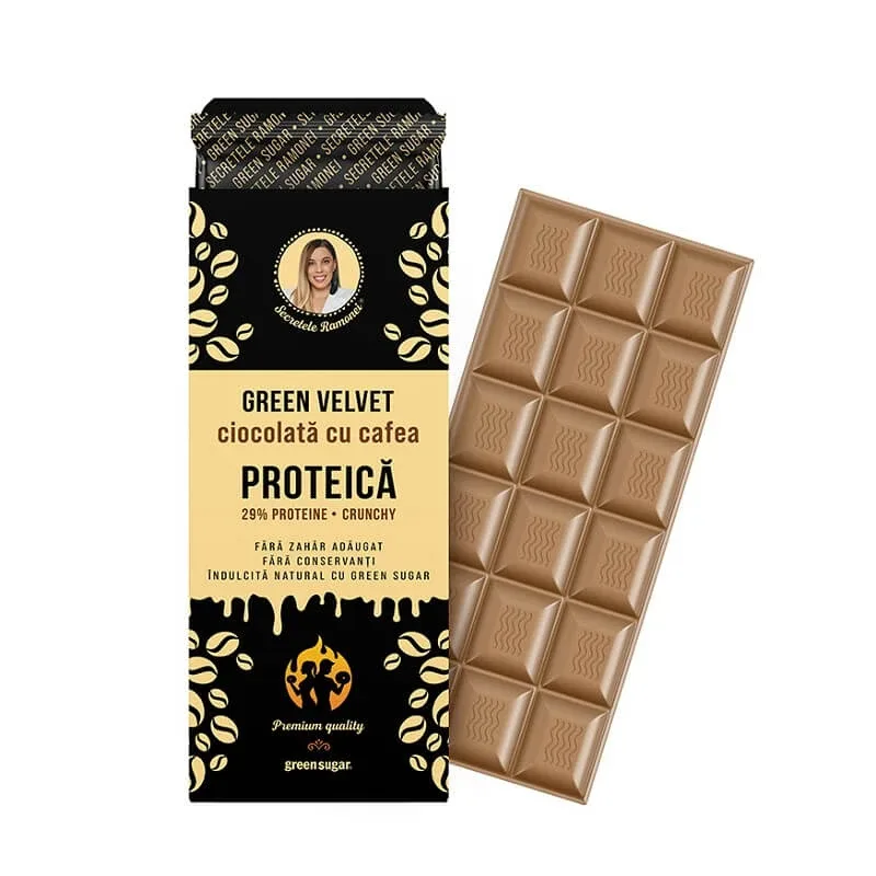 Ciocolata cu cafea proteica Green Velvet, 100g, Remedia Laboratoarele Remedia — preț și oferte
