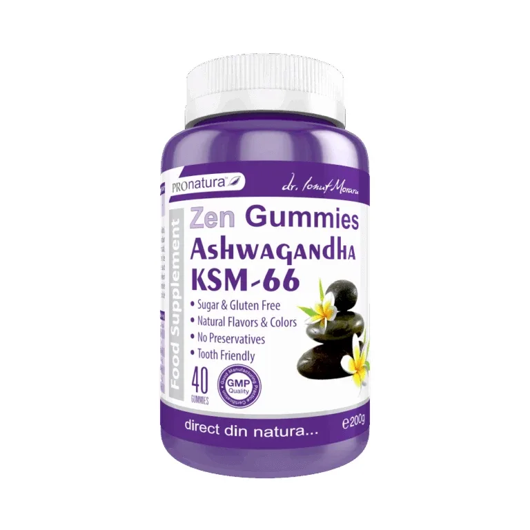 Zen Gummies Ashwagandha KSM-66 40 jeleuri, Pro Natura — preț și oferte